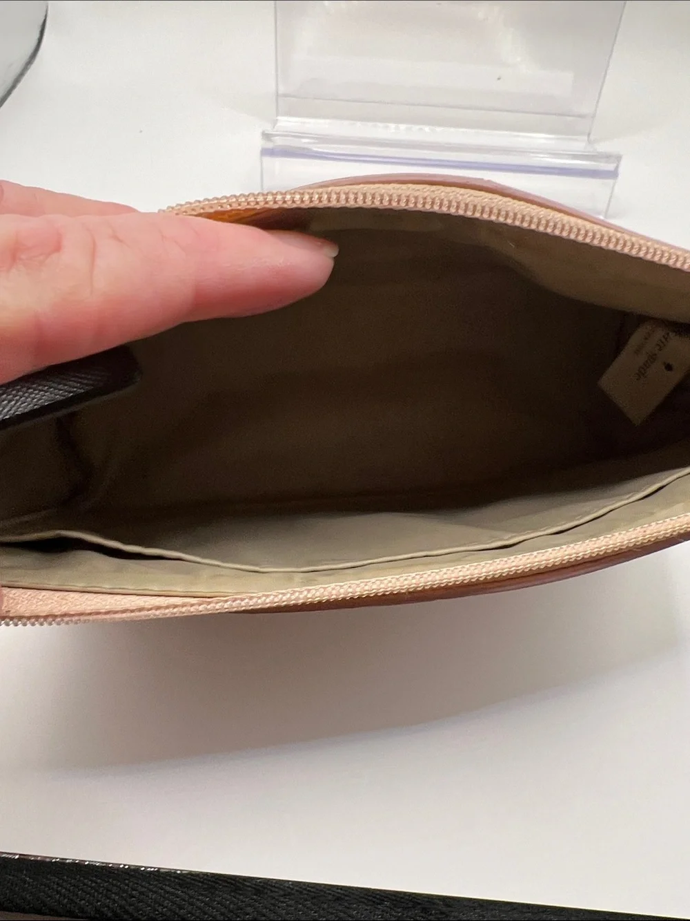 kate spade rose gold glitter cosmetic pouch